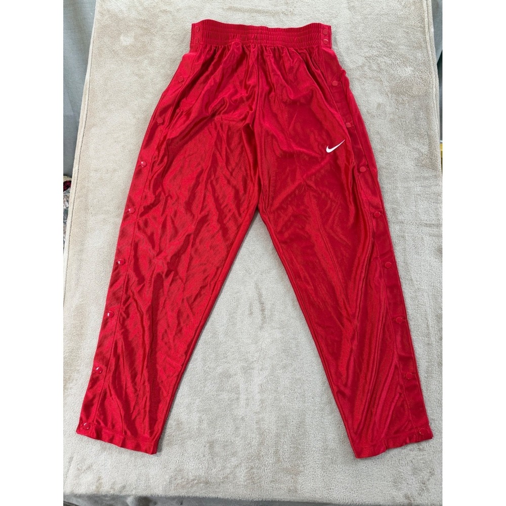Vintage Y2K Nike Team Dazzle Snap Away Tear Away Track Pant Men XL Red Shiny EUC
